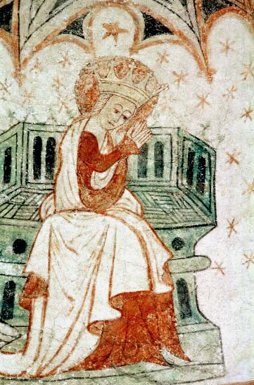 Marie krning. Mlning frn Slvesborg Blekinge, tidigt 1400-tal.