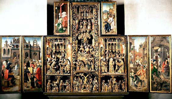 Altarskp tillverkat i Antwerpen. Frn Lofta kyrka i Smland, 1500-tal.