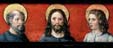 Bild: 9519222 (9519222.jpg). Motiv: predellan, Kristus och tv� apostlar. Foto: Lennart Karlsson